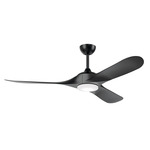 Mylo LED Outdoor Weather Plus Ceiling Fan - Satin Black / Satin Etched