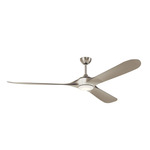 Mylo LED Outdoor Weather Plus Ceiling Fan - Painted Brushed Nickel / Satin Etched