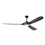 Mylo LED Outdoor Weather Plus Ceiling Fan - Satin Black / Satin Etched