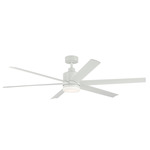 Loa LED Outdoor Ceiling Fan - Matte White / Satin Etched