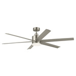 Loa LED Outdoor Ceiling Fan - Painted Brushed Nickel / Satin Etched