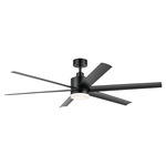 Loa LED Outdoor Ceiling Fan - Satin Black / Satin Etched