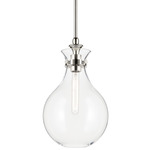 Laria Drop Pendant - Polished Nickel / Clear