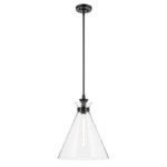 Laria Cone Pendant - Black / Clear