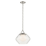 Nella Pendant - Polished Nickel / Clear / Opal 