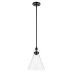 Laria Cone Pendant - Black / Clear