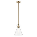 Laria Cone Pendant - Champagne Bronze / Clear