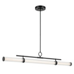 Riven Linear Chandelier - Black / Clear / White