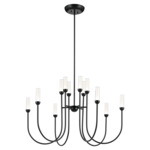 Moraine Chandelier - Black / Clear Etched