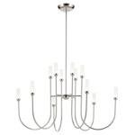 Moraine Chandelier - Polished Nickel / Clear Etched