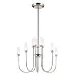 Moraine Chandelier - Polished Nickel / Clear Etched