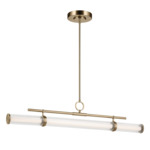 Riven Linear Chandelier - Champagne Bronze / Clear / White