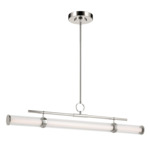 Riven Linear Chandelier - Polished Nickel / Clear / White