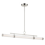 Riven Linear Chandelier - Polished Nickel / Clear / White