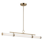 Riven Linear Chandelier - Champagne Bronze / Clear / White