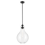 Laria Drop Pendant - Black / Clear