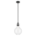 Laria Drop Pendant - Black / Clear