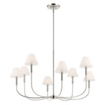 Eadie Chandelier - Polished Nickel / White