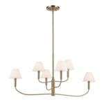 Eadie Tiered Chandelier - Champagne Bronze / White