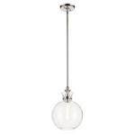 Laria Globe Pendant - Polished Nickel / Clear