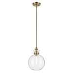 Laria Globe Pendant - Champagne Bronze / Clear