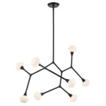 Cassius Convertible Chandelier - Black / Opal