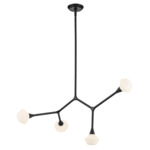 Cassius Convertible Chandelier - Black / Opal