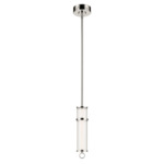 Riven Pendant - Polished Nickel / Clear / White