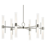 Riven Chandelier - Polished Nickel / Clear / White