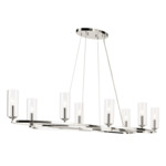 Harpin Linear Chandelier - Polished Nickel / Clear