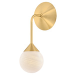 Natasha Wall Sconce - Aged Brass / Cloud