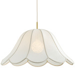 Dara Pendant - Aged Brass / White / White Linen