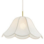 Dara Pendant - Aged Brass / White / White Linen