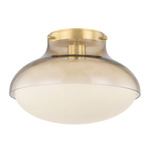 Gianna Semi Flush Ceiling Light - Aged Brass / Light Bronze / Opal