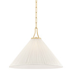 Merida Pendant - Aged Brass / White
