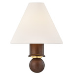 Candice Wall Sconce - Polished Wood / Aged Brass / White Linen