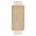 Tina Wall Sconce - Aged Brass / White / Wicker