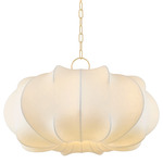 Keilah Pendant - Aged Brass / White