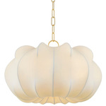 Keilah Pendant - Aged Brass / White