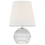Nicole Rechargeable Table Lamp - Polished Nickel / White Linen