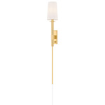 Ginny Plug-in Wall Sconce - Aged Brass / White Linen
