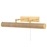 Holly Grasscloth Picture Light - Aged Brass / Grasscloth