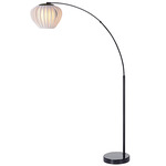Bloom Arc Floor Lamp - Black Nickel / White