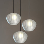 Bloom 3-Light Pendant Medley - Black Nickel / White