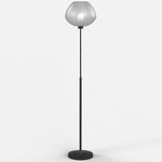 Bloom Torchiere Floor Lamp - Black Nickel / White