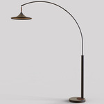 Lodi Arc Floor Lamp - Matte Black / Walnut / Gold Leaf