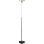 Redondo Torchiere Floor Lamp - Matte Black / Weathered Brass