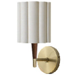 Scalloped Plug In Wall Sconce - Weathered Brass / Dark Walnut / White