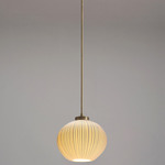 Sea Urchin Pendant - Weathered Brass / Bone Porcelain