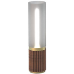 Tambo Cylindro Table Lamp - Weathered Brass / Dark Walnut / Frosted